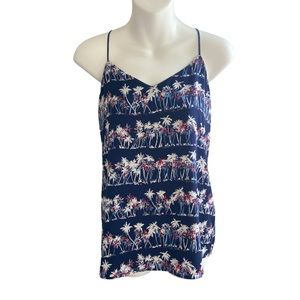Express Barcelona Reversible Racerback Cami Navy Palm Trees Women’s Small